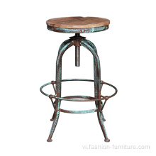 Công nghiệp đồ cổ bar stools gỗ kim loại đầu